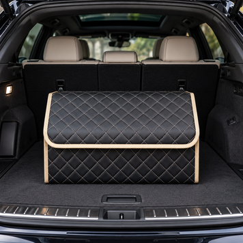 Органайзер в багажник авто Autobag, чорний з бежевою строчкою та окантовкою, 50x30x30 см 10-50VN0 фото