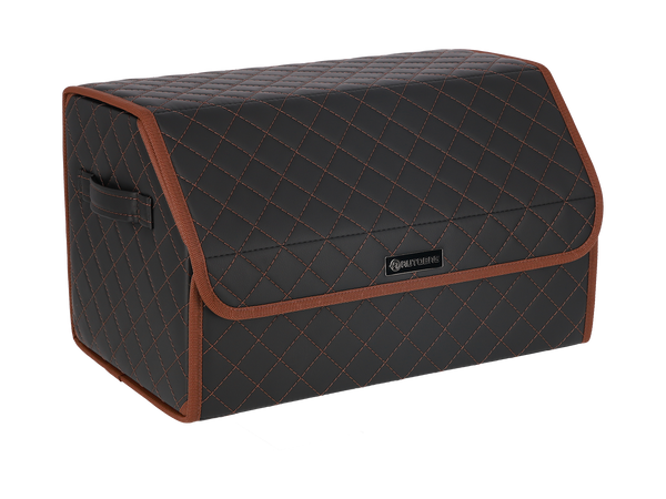 Органайзер в багажник авто Autobag, чорний з коричневою строчкою та окантовкою, 50x30x30 см 09-50 фото