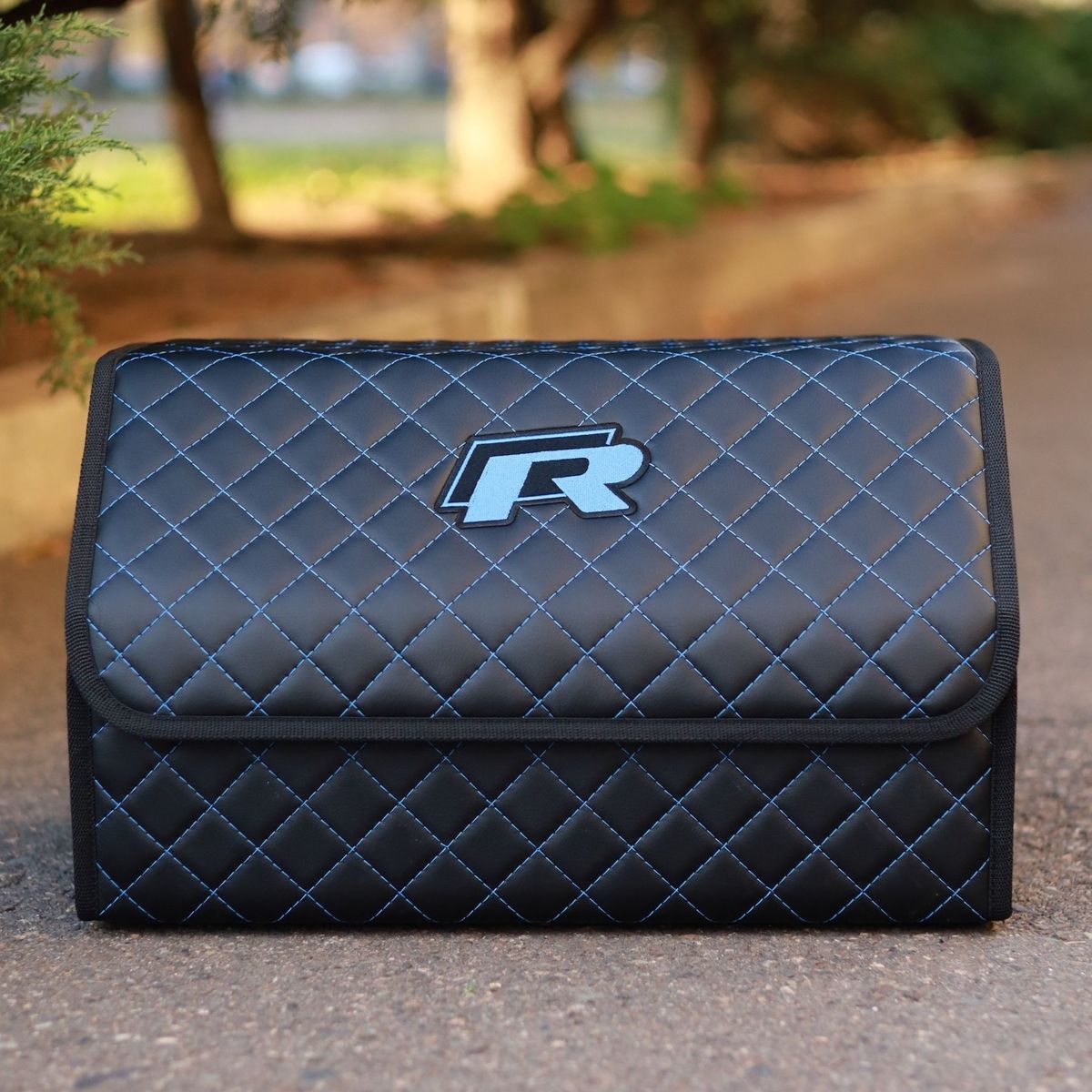 Органайзер в багажник авто Autobag, чорний з синьою строчкою, 50x30x30 см 07-50VN0 фото