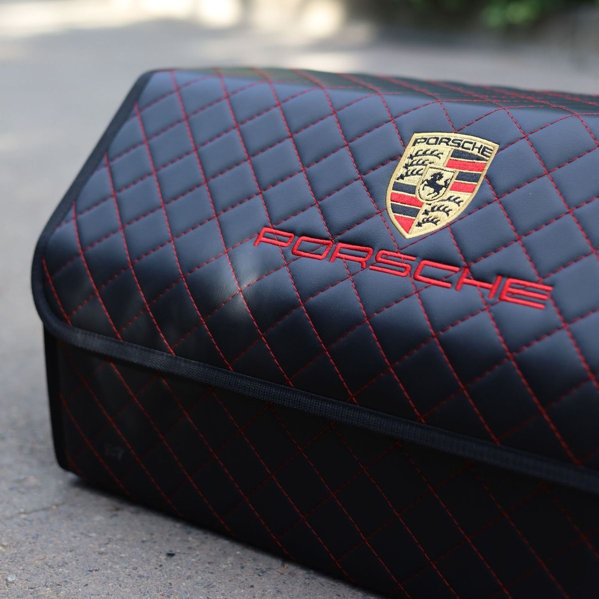 Органайзер в багажник авто Autobag, чорний з червоною строчкою, 50x30x30 см 02-50VN0 фото