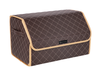 Органайзер в багажник авто Autobag, коричневий з бежевою строчкою та окантовкою, 50x30x30 см 20-50VN0 фото