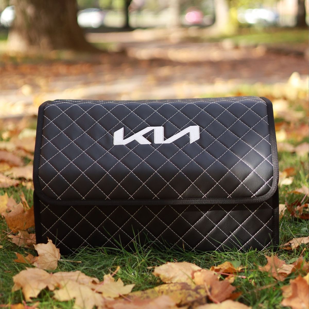 Органайзер в багажник авто Autobag, чорний з білою строчкою, 50x30x30 см 13-50VN0 фото